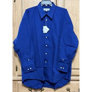 Givenchy Monsieur Men's Royal Blue Solid Dress Shirt Size 17.5 32/33 Button Down